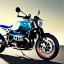 Placeholder: fullbody Drawing of 'BMW R nineT Tracker Motorcycle',intricate detail,andrea bonelli,Kilian Eng,Ohrai,evan lee,Aleksandr Sidelnikov,KyuYong Eom,three quarters frontal aerial view,toned colors,16k