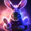 Placeholder: galaxies, spirals, space, nebulae, stars, smoke, iridescent, intricate detail, in the shape of a rabbit, fur wearing color diamonds, octane render, 8k, --q 2 --ar 2:3 --uplight