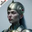 Placeholder: asían woman, rounded face, grey, round helmet, decorative color feathers, retro futuristic, latex coat, soft color, highly detailed, art stations, concept art, smooth, unreal engine 5, god rays, ray tracing, RTX, lumen lighting, ultra detail, volumetric lighting, 3d, finely drawn, high definition, high resolution.