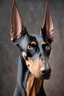 Placeholder: Portrait of Dogo Doberman with cropped ears