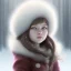 Placeholder: Portrait of girl child with brown hair and with cute face, north pole snowy vibe , perfect composition, hyperrealistic, super detailed, 8k, high quality, trending art, trending on artstation, sharp focus, studio photo, intricate details, highly detailed, by greg rutkowski