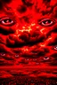 Placeholder: Open wide Eyes every where , red clouds in the sky with huge amount of Eyes