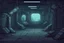 Placeholder: background, sci-fi dark huge underground room for asset video game 2D view, platformer
