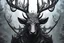 Placeholder: Shadow symbiote in 8k anime realistic drawing style, human model, close picture, Deer them, neon crystal antlers deer, intricate details, highly detailed, high details, detailed portrait, masterpiece,ultra detailed, ultra quality