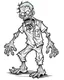 Placeholder: cartoon zombie, coloring image, full body (((((white background))))), only use an outline., real style, line art, white color, clean line art, white background, Sketch style