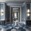 Placeholder: luxury hall ,tiled blue and gray large floor,