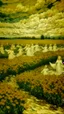 Placeholder: An ivory colored heavenly field with angels painted by Vincent van Gogh