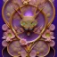 Placeholder: topaz with word "S" with ornate floral and botanical details, Glass, caustics, magic, intricate, high details