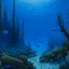 Placeholder: A blue underwater reef with poisonous fish painted by Caspar David Friedrich