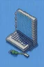 Placeholder: Stcker of a laptop in pixel art