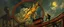 Placeholder: master oil painting by Rembrandt, roller coaster with some bad ass power cyper punk people experiencing gravity at its worst