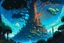 Placeholder: retro anime style, full color, dark serious 1980s anime style, a elf city in a giant tree, no humans, no people