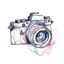 Placeholder: camera canon outline icon water color