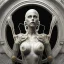 Placeholder: a greek marmor statue of a woman, steam punk, hr giger, scary, horror, realistic, made in octane, cinematic, movie, CGI, ultra-realistic, extremely detailed octane rendering, 8K, VRAY Super Real ar 2:3, dof photorealistic futuristic 50mm lens hard lighting dark gray tintype photograph, realistic lighting, sephia colors