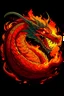 Placeholder: dragon surrounded by fire, stylized