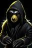 Placeholder: cyber punk hacker honey badger wearing a black hoodie