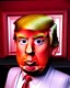 Placeholder: Realistic Waist up Portrait, Donald trump muppet, retro style, photo studio, unreal engine 5, god lights, ray tracing, RTX, lumen lighting, ultra detail, volumetric lighting, 3d.