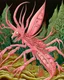 Placeholder: A pink wind elemental locust designed in Heidrun manuscripts painted by MC Escher