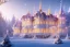 Placeholder: a magical crystal snow pink gold house palace in the woods, sun,white swanns,pink vertical, blue lake,sharp, vines, candlelit, endor, ornate, elegant, highly detailed, artstation, concept art, smooth, sharp focus, illustration, 8k, splash art, wallpaper, key visual