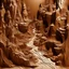 Placeholder: A sepia canyon made out of clay designed in Mexican folk art painted by Antoni Gaudi