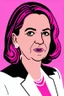 Placeholder: Extremely rich female politician portrait in all pink