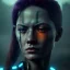 Placeholder: a moody close-up portrait of beautiful female warrior in a cyberpunk city, volumetric lighting, particals, intricate detail,realistic