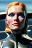 Placeholder: Ultra Realistic retro sci-fi, Supermarket parking scene, 1960 year, blonde woman, sweet young Juliane moore face, x ray lights eyes, face makeup, tight latex coat, levitating cars, many panic people, Retro sci-fi style, soft color, highly detailed, unreal engine 5, ray tracing, RTX, lumen lighting, ultra detail, volumetric lighting, 3d, finely drawn, high definition, high resolution.