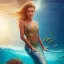 Placeholder: mermaid rising from the water, realistic, beautiful woman, high definition, 8k