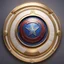 Placeholder: captain america logo animated inside a golden medalion