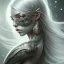 Placeholder: fantasy magic, intricate, sharp focus, illustration, highly detailed, digital painting, concept art, matte, masterpiece head sexy front view black blonde beauty space lady silver carp skin one head blonde nature night