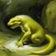 Placeholder: A light yellow lightning elemental electric eel painted by Edgar Degas