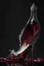 Placeholder: dark fantasy, intricate cover, a whimsical fairytale, shoe made of glass with a single drop of blood running over its side