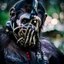 Placeholder: Ape, Primate, hominid, breathing device, respirator, Dystopian, Extreme depth of field, bokeh blur, Alberta, all-natural, in the style of candid, Fuji Film, Anamorphic lens