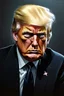Placeholder: Portrait of Donald trump, realistic cyborg face