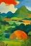 Placeholder: An orange rocky mountain painted by Paul Gauguin