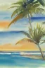 Placeholder: watercolor vintage summer beach scape sand sunshine ocean retro 1920s f