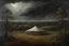 Placeholder: a foreboding dark surreal landscape of rolling hills with an abandoned circus tent hidden in a forest and dramatic storm clouds at night by artist "Leonora Carrington",by artist "Agostino Arrivabene",by artist "David Inshaw"