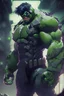 Placeholder: the hulk in a full ninja suit, anime style, depth of field, nvidia graphics, lightrays, trending art