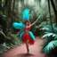 Placeholder: 3D anaglyph red-cyan glasses required to watch Jane Manson dressed in coloured feathers doing Baton twirling in the jungle