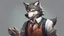 Placeholder: a humanized wolf that is a work assistant
