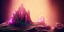 Placeholder: single pink crystal, on an altar in a foggy cave, cinematic,