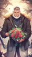 Placeholder: An image of a man holding a bouquet of flowers . --auto --s2