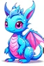 Placeholder: blue pink baby dragon cartoon