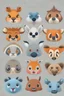 Placeholder: cute avatar animal heads on a white backgrounds.