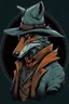 Placeholder: mysterius hunter with fox's mask like bloodborne style