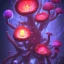 Placeholder: Spherical Frost metal magic armoured pink lightning Mycelium giant blob red MUSHROOM flower BURNING IN BLUE FLAMES hellfire abyss stars SPACE lANDSCAPE