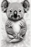 Placeholder: A delightful coloring page design showcasing an adorable baby koala in a charmingly naive art style. The artist has skillfully created a whimsical scene with minimal details and a focus on bold, thick black outlines. The endearing fox, prominently positioned in the center, is the highlight of this illustration. The all-white background beautifully complements the simplistic design, allowing young artists to unleash their creativity. As the baby fox takes center stage, a subtle hint of its