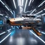 Placeholder: futuristic space gun inside a high tech armory: arrows