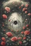 Placeholder: Scenes of an imaginary spider living among trees, plants, and roses, and there is a state of harmony and beauty among them