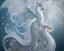 Placeholder: mdjrny-v4 style, a white dragon with fairy-like transparent glowing and sparkly wings standing in snow, full body, silver and teal background, glowing soft and smooth wings, realistic, highly detailed intricately detailed, shiny snowy background, soft studio lighting, trending on artstation, by artist "Julie Bell", by artist "Greg Rutkowski"